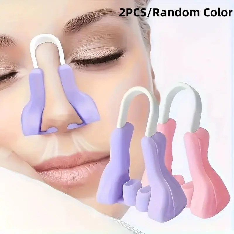 2 Pcs Breathable Nose Shaper Clips, Day & Night Wearable Nose Corrector, Silicone Nose Lifter, Facial Care Tool, Nostril Narrowing, Nose Shaping