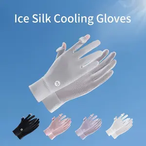 Women Ice Silk Driving Gloves, Sun Protection & Non-Slip Design, Ideal for Summer Cycling & Outdoor Activities, Breathable Gloves