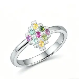 Rainbow Beryl Ring – Irregular Women’s Ring, Fashionable, Elegant Jewelry Suitable for Everyday Wear and Party Gifts