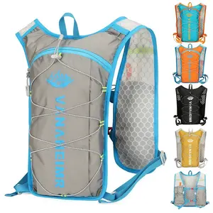 Ultralight Polyester Fabric Hiking Hydration Vest with Water Bladder, Breathable Running Backpack for Trail & Camping, Adjustable Portable Outdoor Daypack with Gear Loops, Pockets & Water Tube Compatibility, Ideal for Men Women Outdoor Enthusiasts
