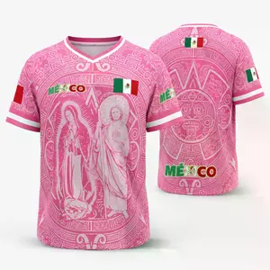 Men's Light Pink Mexico 2026 Virgencita & San Juditas Jersey, Premium Soccer Fan Shirt, Mexican Heritage Casual Sportswear