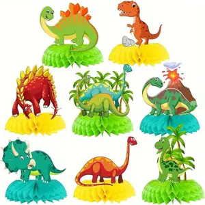 Dinosaur Birthday Party Supplies Kit - Dinosaur Themed Table Decorations with Honeycomb Centerpiece for Splendid Dinosaur Birthday Party Decorations
