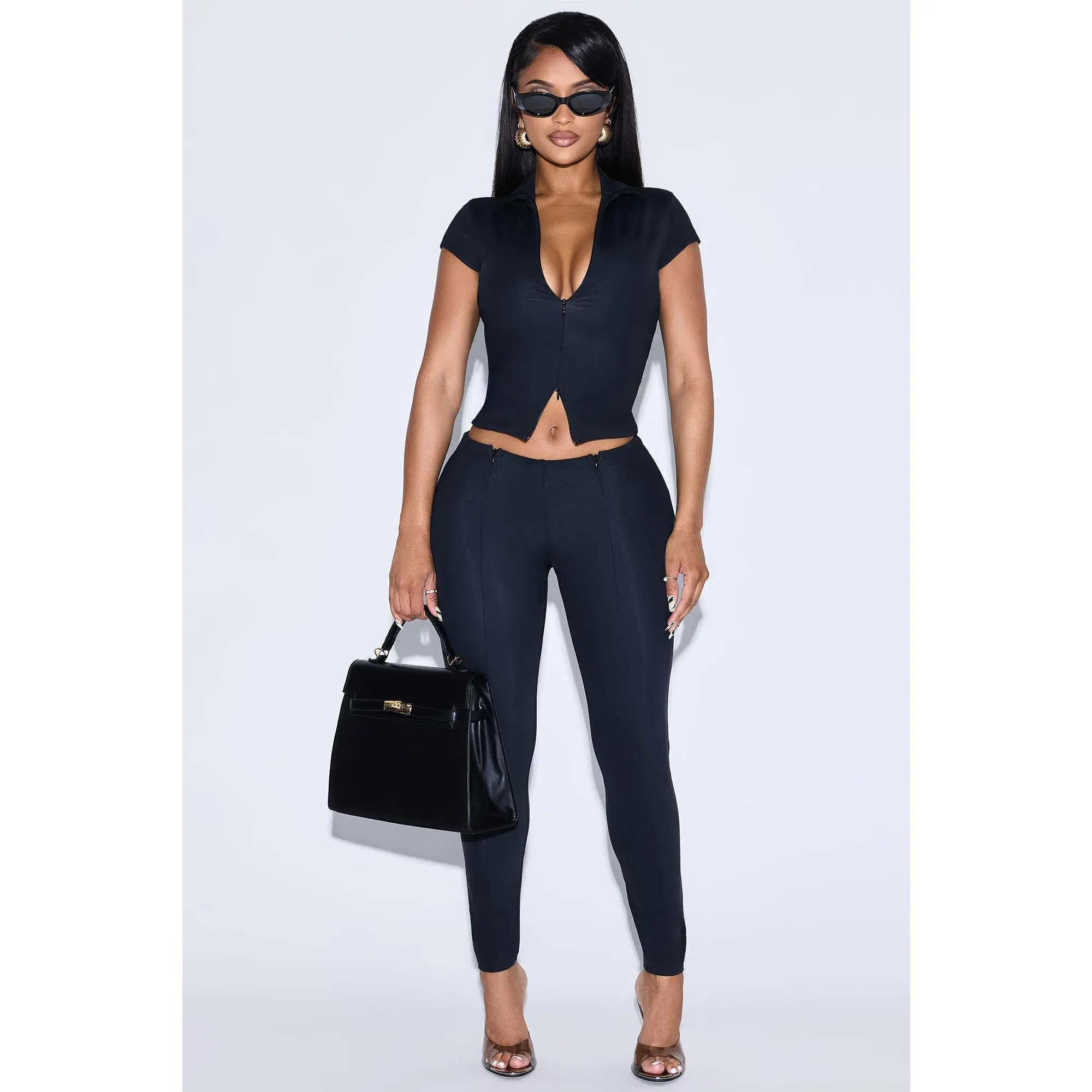 Dixie Double Lined Pant Set - Black