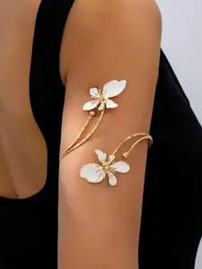 Vintage floral irregular armlet, women's hand jewelry, summer fashion accessory, gift selection.