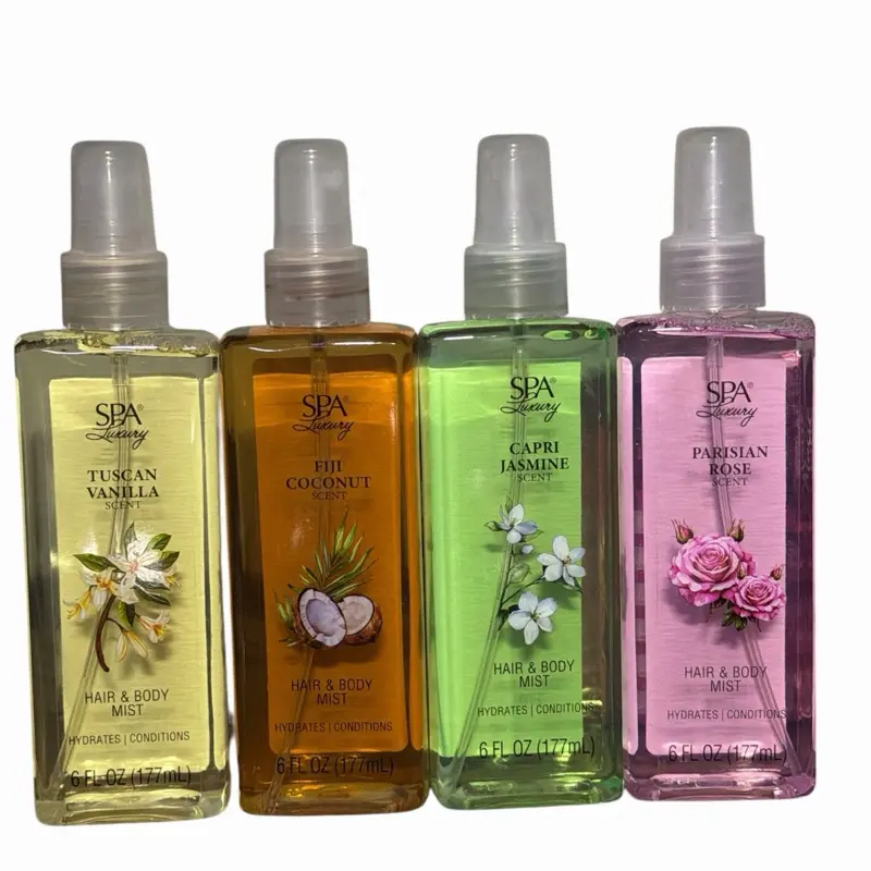Spa Lux Hair and Body Mist - Body Care Single Item for Dry Skin, Hydrating Soothing Mist with Tuscan Vanilla, Fiji Coconut, Capri Jasmine, Parisian Rose