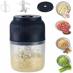 Electric Garlic Chopper, 320ML Garlic Mincer with Egg Beater, Mini Portable Vegetable Chopper, Onion Grinder Masher, Small Food Processor for Veggie, Garlic, Ginger, Chili, Nuts, Meat
