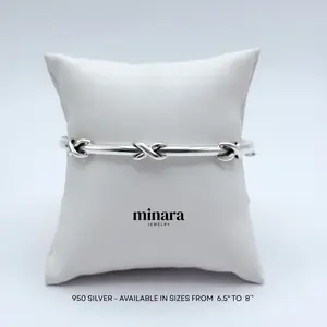 950 Silver Bracelet With a Triple Infinity Design, Available in Sizes 6.5" to 8" for Stylish Wear and Versatile Fit