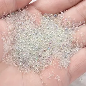 Transparent Crystal Glass Beads, 10000pcs Colorful Decorative Accessories, Non-Hole Nail Art Small Pearls, Shimmer Manicure, DIY Creative Materials, Shimmer Glitter