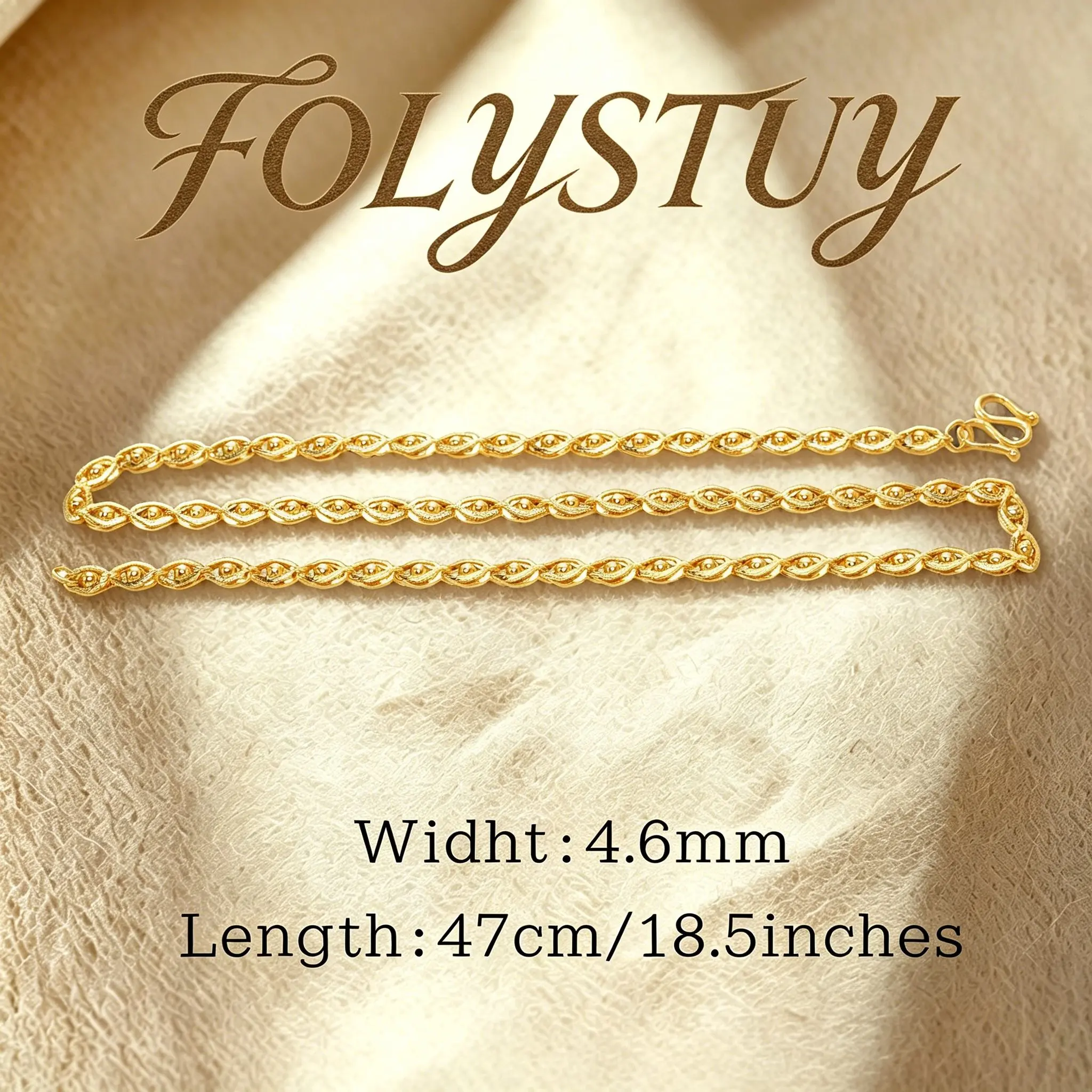 Length: 8.66 inches, Width: 4.8mm [FOLYSTUY (W174+Y135)] The Demon's Eye bracelet can be extended with a chain for adjustable size. It can also be worn with the same style necklace.