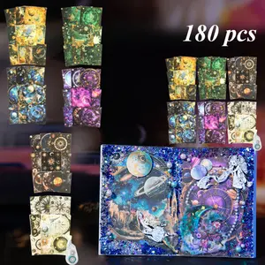 180 Pieces Creative Note Paper, Fantasy Decorative Scrap Paper, Notebook Note Holder Sticker, Postcard Paper Cutting, Multi-purpose DIY Sticker, Suitable As A Birthday, Anniversary, Christmas Gift