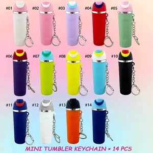 Mini Ice Cup Keychain Gift Set - 14pcs Colorful Small Containers, Holds Lipstick and Jewelry, Cute Practical Decor, DIY Accessories