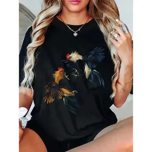 Pure Cotton Rooster Fight Game Fowl Cockfighting T Shirt