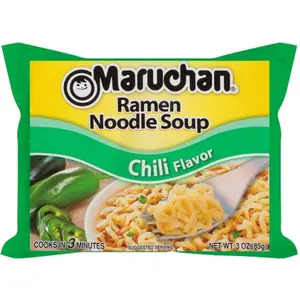 12x Maruchan Ramen Noodle Soup Chili Ramen Noodle Soup Pantry Staple Party Favor Bulk Pack 3oz