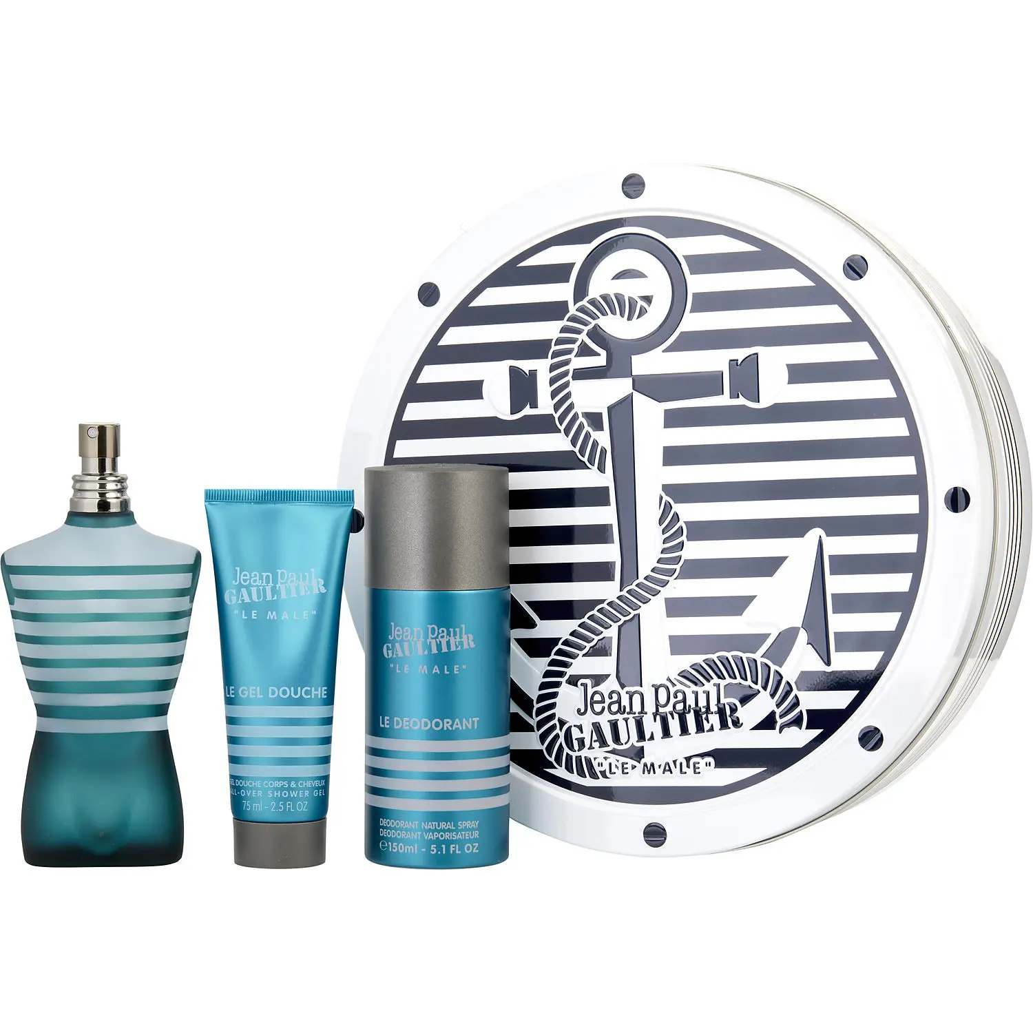 Jean Paul Gaultier Set-Edt Spray 4.2 Oz & All Over Shower Gel 2.5 Oz & Deodorant Spray 5 Oz For Men