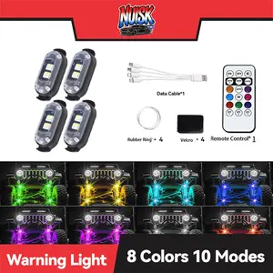 RGB Ambient Light 7m Wireless Control 60 Hours Battery IP67 Waterproof 10 Modes Universal for Cars Non-Destructive Installation Velcro Light