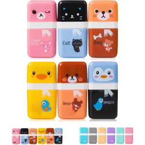 Erasers - 6 Pack of cil Erasers With Cover and Roller for  - Fun, Cool School Erasers