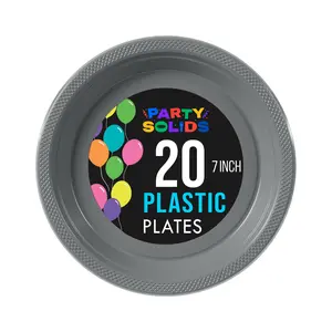 7 In. Silver Plastic Plates - 20 Ct.