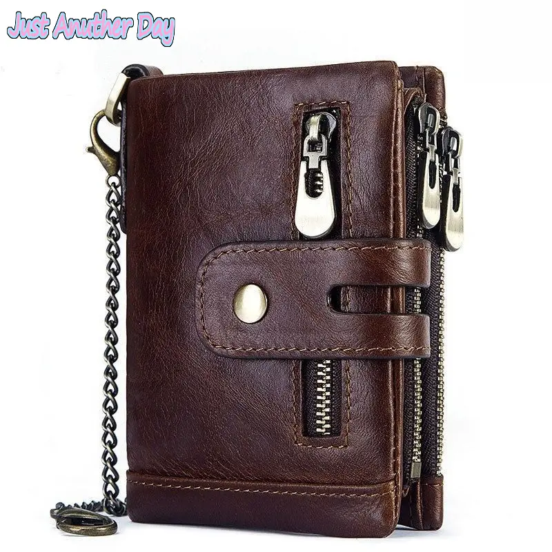 Men's First Layer Cowhide Vintage Style Wallet, Anti-Theft Brush, Anti-Degaussing Short Wallet for Business Students (Sports & Outdoor Camping Hiking Picnicware Accessory), Business Wallets