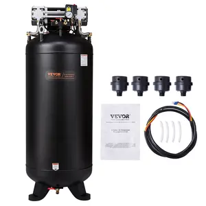 【Spotlight Day】VEVOR 80 Gallon Air Compressor, 6.5HP 15.5SCFM@90 PSI, 145PSI Oil Free Stationary Air Compressor Tank, 86dB Ultra Quiet Compressor for Industrial Manufacturing, Construction Sites, Auto Repair