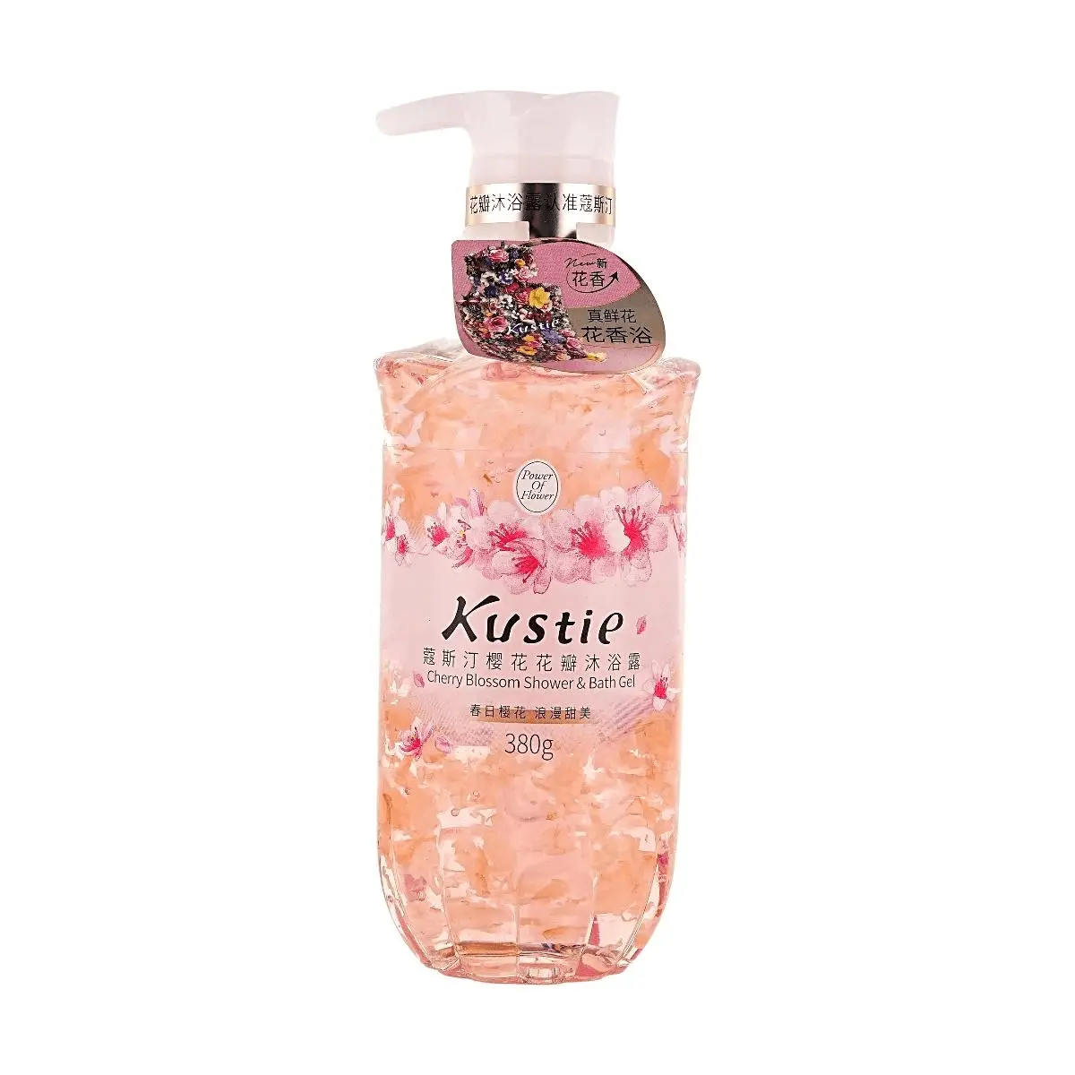 Kustie Cherry Blossom Body Wash 380g - , Softening, Moisturizing, Long-Lasting Fragrance