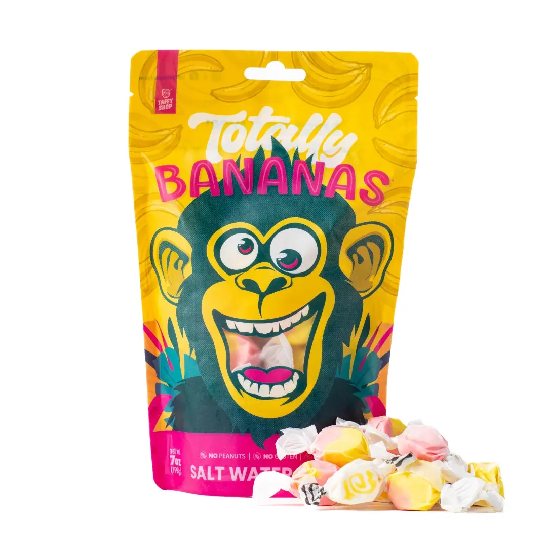 Taffy Shop, Totally Bananas Salt Water Taffy Bag (7oz) - Gourmet Soft, Sweet & Chewy Candy