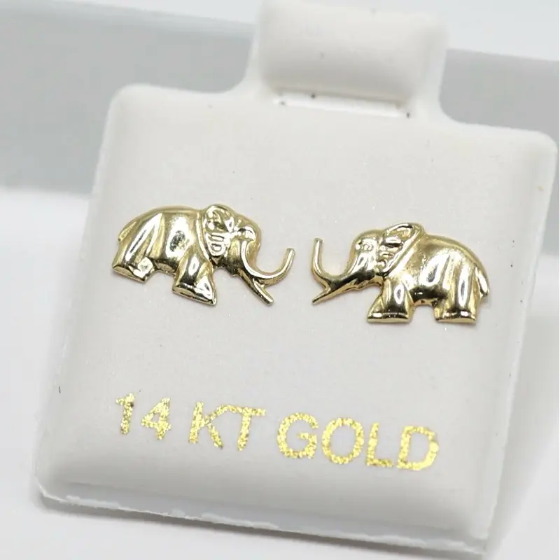 14K Gold Elephant Stud Earrings 14K Gold Elephant Stud Earrings