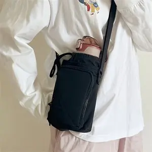 Cross Shoulder Water Bottle Bag, Mobile Phone Zipper Bag, Waterproof Yoga Bag, Running Sports Outdoor Portable Drawstring Bags For Outdoor Travel,Mountaineering,Exploration,Accessories Gym Bag Sequin Crossbody Adjustable Print Sling Metal Chain Punching