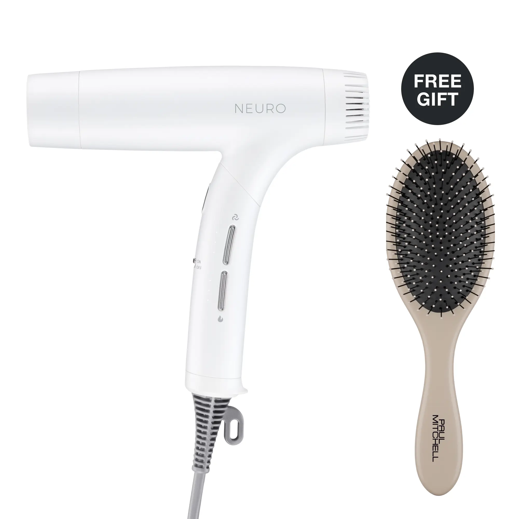 Neuro by Paul Mitchell Dry+ Folding Professional Dual-Voltage Hair Dryer with FREE Detangling Brush*