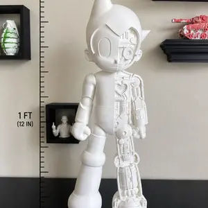 2ft-Tall Artistic Astro Boy-Inspired Display Statue, Large Home Decor Ornaments, White Home Supplies Statue Accessory