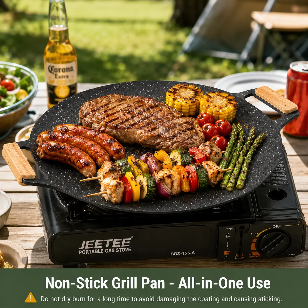 Grill Pan Non Stick Pan Barbecue Plate BBQ Portable Grill,Multiple Scenes&Sizes,Camping Korea Griddle Grill Pan Outdoor Camping BBQ Stove Roasting Grill Plate Kitchenware