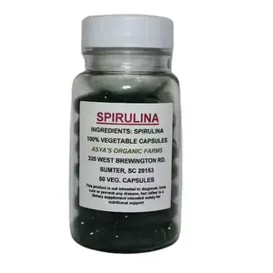 Organic Spirulina 50 500mg Vegan Capsules Supplement Vitamin