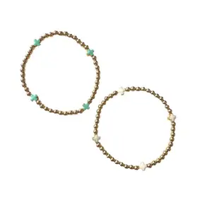 Gold Filled Bead Bracelet with Cross