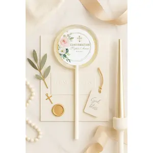 Personalized Confirmation Lollipop Favors with Gold