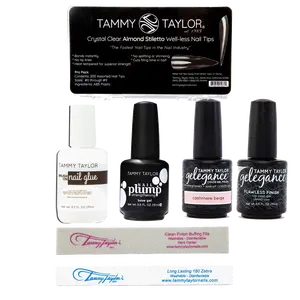 Tammy Taylor Nails Deluxe Nail Plump Extension Kit with Clear Nail Tips, Includes Gel and Flawless Application, Long Lasting, Pack
