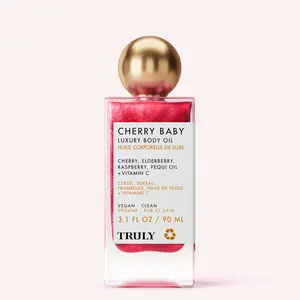 Cherry Baby Illuminating Body Shimmer Oil – Brightening Formula with Vitamin C, Cherry & Elderberry – Hydrates, Firms & Nourishes for Radiant, Youthful Skin – Boosts Elasticity & Smoothness with a Silky, Shimmering Finish – Sweet Cherry Scent