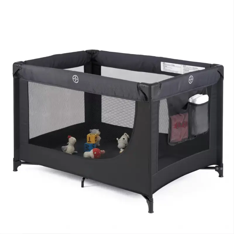 Portable Baby Crib & Playpen with Mattress & Carry Bag 2-in-1 Design Foldable Travel Infant Bed for Newborns & Toddlers Anti-Slip Easy Setup