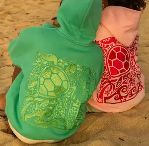 Womens Fashion Embroidered Floral Ocean Pattern Hoodie Long Sleeve Pullover Sweatshirt with Turtle Embroidery Casual Loose Fit Stylish Hoodie Sweatshirt for Everyday Wear