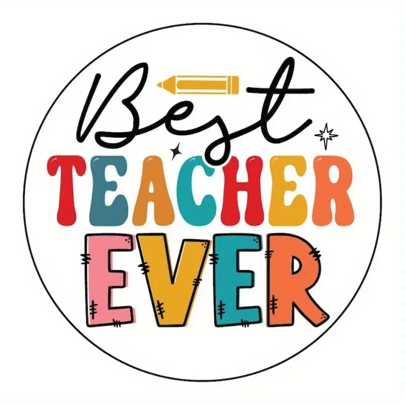 6pcs Teacher Appreciation Stickers, Sticker Sheets, Scrapbook Stickers, Best Teacher Ever Rainbow Labels, Perfect Gift From Students for Teachers, Gift Stickers Labels For Presents