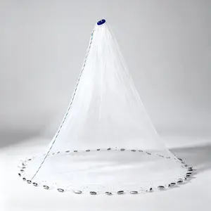 Ring-Free Hand Cast Fishing Net, Traditional Hand-Sewn Nylon Monofilament Mesh for Freshwater & Saltwater, Abrasion-Resistant & Compact