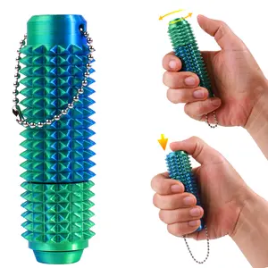 Press and Rotate Fidget Toy for Adults, 3D Printed Portable Spiky Sensory Keychain for Anxiety Relief, Pocket Stress Relief Tool for Focus and Calming littlest statues Silicone Rubber fidgets