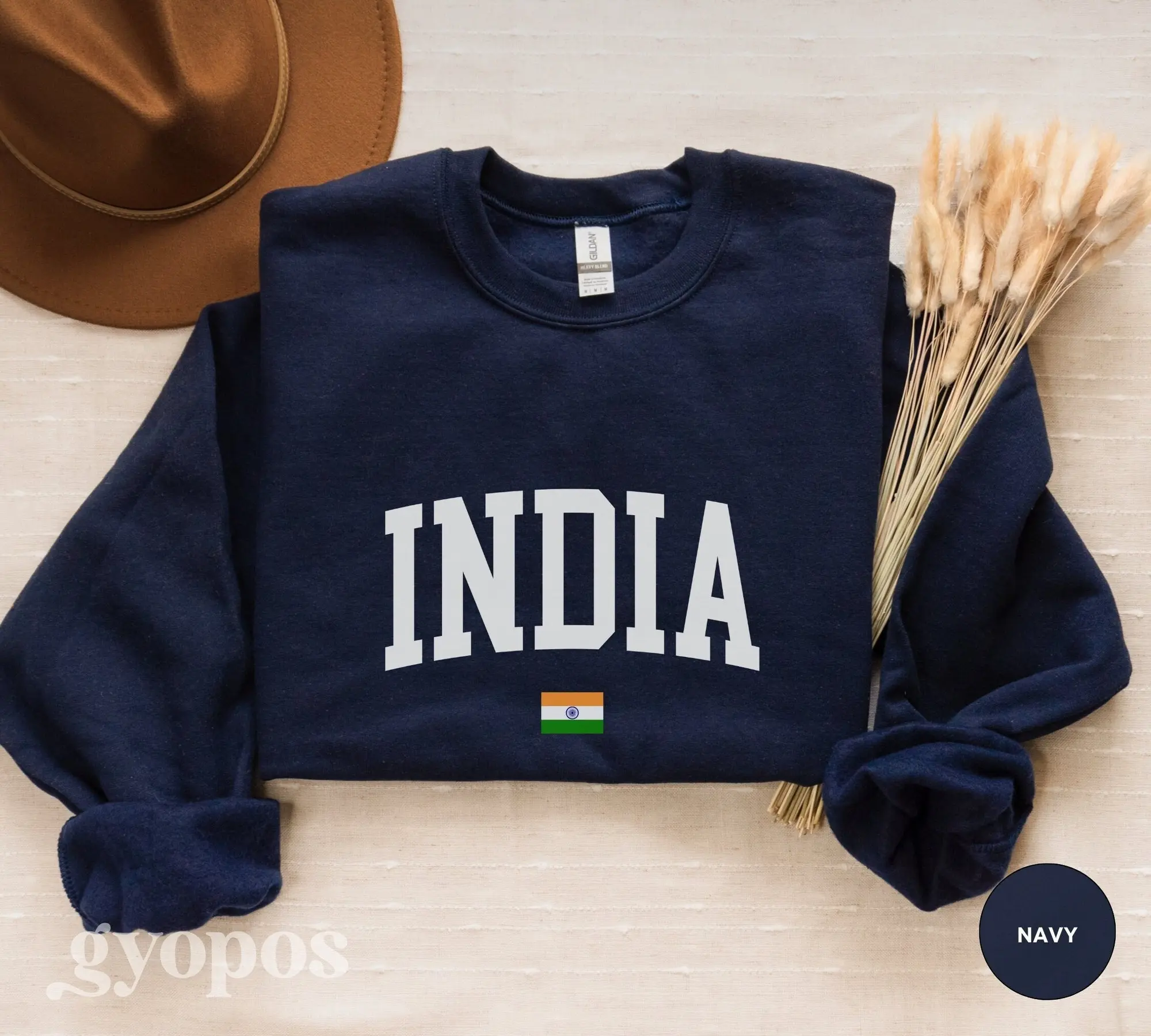 India Sweatshirt, India Gift, India Flag Pullover, India Souvenir, Travel Sweater