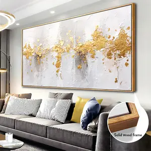 A wooden frame - Modern abstract painting, large-sized canvas printing poster art -1.5 inches thick - Wall mounted for decoration in living rooms, offices, dining rooms, and bedrooms - Local warehouse