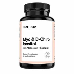 Healthora Myo-Inositol & D-Chiro Inositol Supplement with Magnesium, Shatavari, Rhodiola, 30 Servings