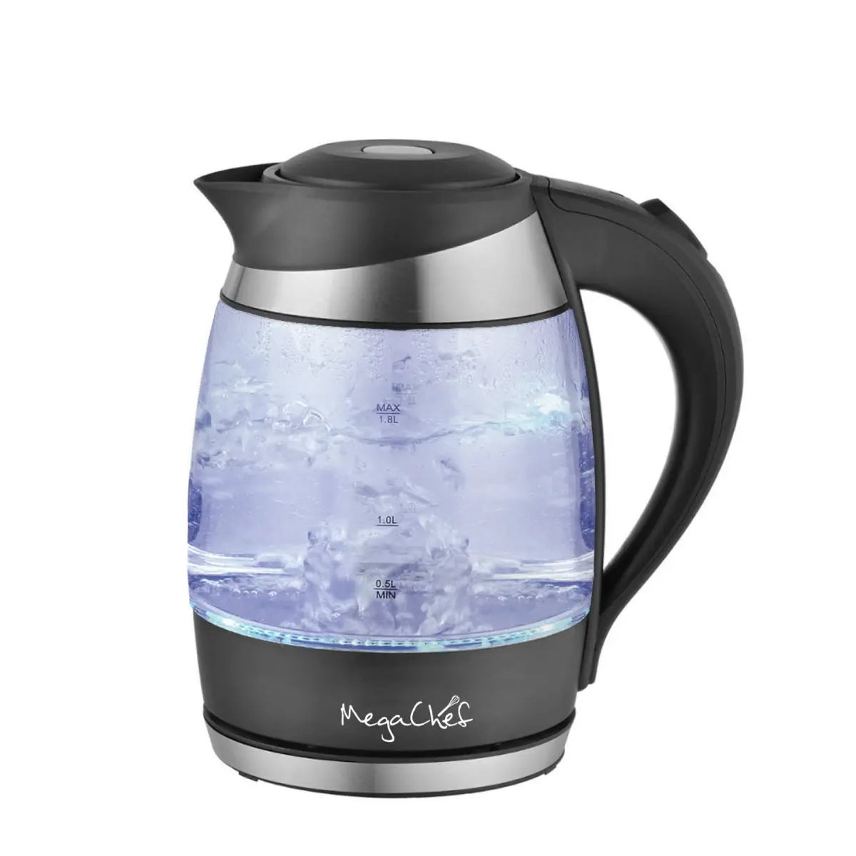 212 MAIN Electric Tea Kettle - 1.8L Glass Body, Stainless Steel Construction, Auto Shut-Off, Cordless Jug, Drip-Free Spout, Camp Kitchen Essential for Camping