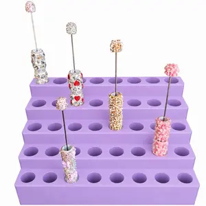 Tall 5-Tier Beadable Pen Display, 40-Hole Stand with 18mm, 20mm & 22mm No-Wobble Holes
