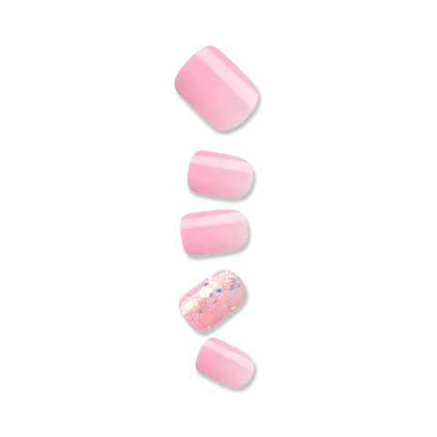 Impress Design No Glue Fake Press On Nails - Wide Fit - Dream It Up | Design, Pink, Short, Wider Squoval, Manicure