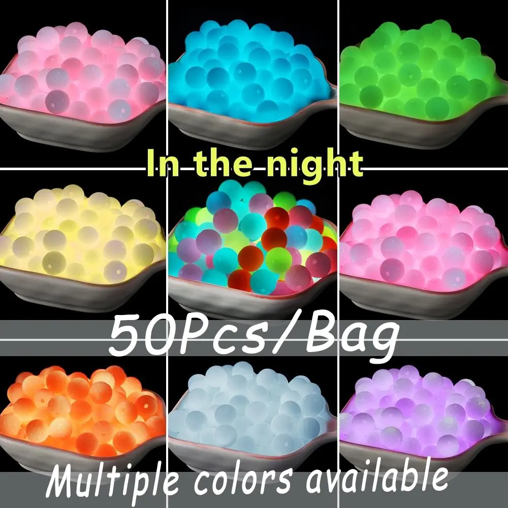 Luminous Beads, 50pcs/set 12/15mm Artificial Glow in The Dark Beads, DIY Jewelry Accessories for Necklace Bracelet Making, DIY Beading Accessories, Beads For Crafts, Craft Beads, DIY Mix Beads, Bead Assortment