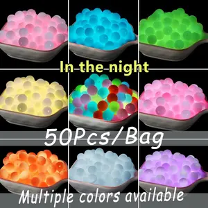 Luminous Beads, 50pcs/set 12/15mm Artificial Glow in The Dark Beads, DIY Jewelry Accessories for Necklace Bracelet Making, DIY Beading Accessories, DIY Mix Beads, Bead Assortment