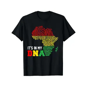 It's in my DNA Pan-African fingerprint black history t-shirt-unisex_cotton casual T-shirt vibrant Africa map design light breathable fit casual local warehouse delivery unisex T-shirt soft cotton comfort enjoy discount