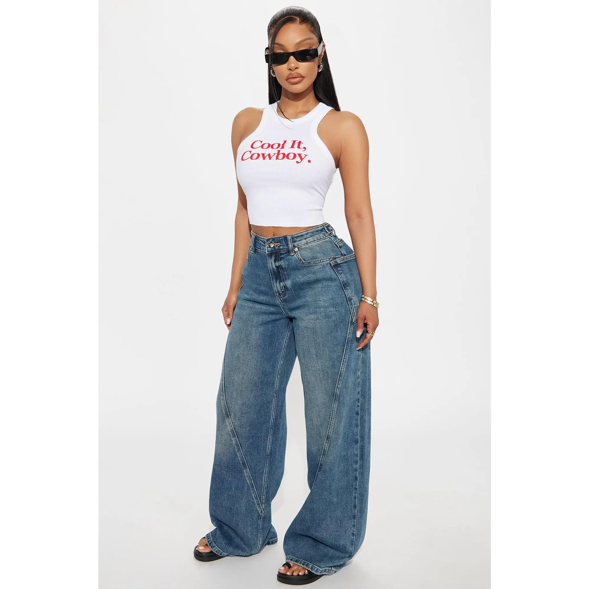 Taking Space Baggy Jeans - Dark Wash